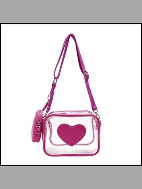 Clear Crossbody Bag 2-in-1 Transparent Shoulder Bag with Mini Coin Purse
